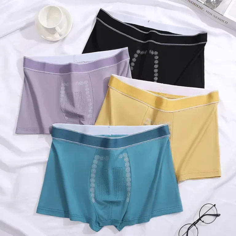 Hot-Cross-Border-One-Piece-Boxer-Briefs-for-Men-Large-Size-Breathable-Loose-Fit-Solid-Color-Customizable-Waist-Dropshipping