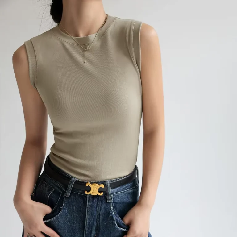 Hot-Selling-Summer-Breathable-Quick-Dry-Short-Satin-Casual-Crewneck-Camisole-Women-Sleeveless-Ribbed-Tank-Top