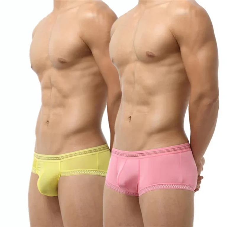 Hot-Summer-Men-Sexy-Breathable-Knitted-Transparent-Lace-Edge-Nylon-Panties-Boxer-Briefs-Underwear