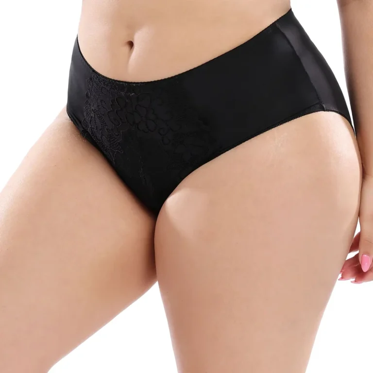 Hot-Womens-Seamless-Plus-Size-Panties-with-Lace-Decoration-Sexy-Solid-Pattern-Underwear