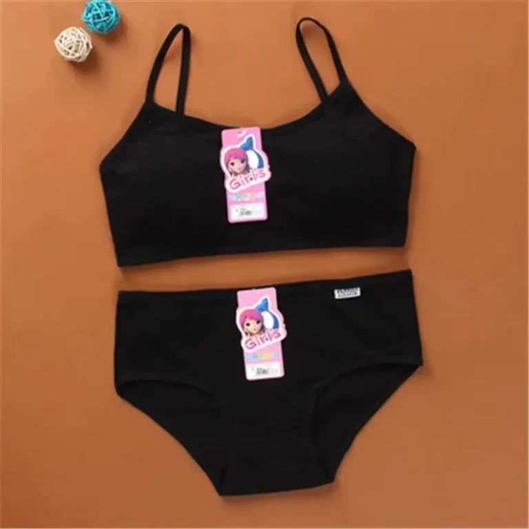 I-0074-Girls-Bra-Set-Cotton-No-Steel-Ring-Sling-With-Padded-Solid-Color-Girls-Underwear-and-Panties-Set-for-Teenage-1