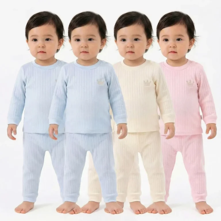 Infant-Childrens-Unisex-Combed-Cotton-Autumn-Spring-New-1-Year-Old-Baby-Pajamas-Shoulder-Button-Underwear-Set