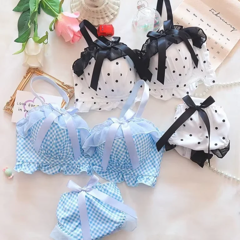 Japanese-Pure-Desire-Sweet-Style-Bow-Underwear-Comfortable-Skin-Friendly-Breathable-Wire-Free-Womens-Bra-Sets