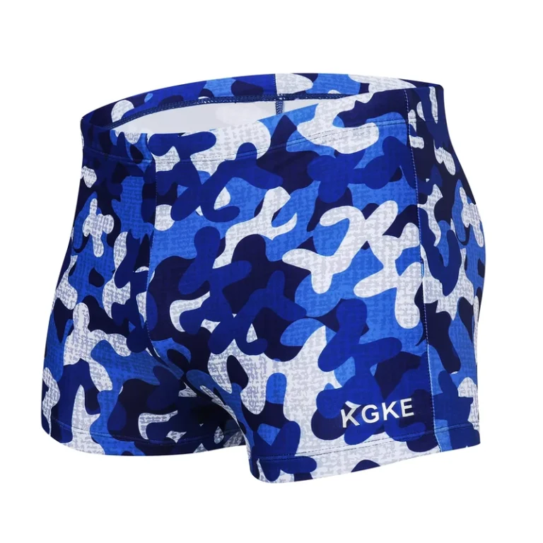 KGKE-Swim-Boxer-Briefs-Short-Swim-Jammer-Camo-Racer-Mens-Square-Leg-Swimsuit