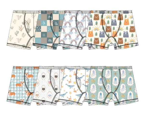 Kids-Baby-Bamboo-Fiber-Underwear-Custom-Patterns-Solid-Belt-Soft-Fabric-Kids-Boys-Comfortable-Elastic-Waist-Boxers