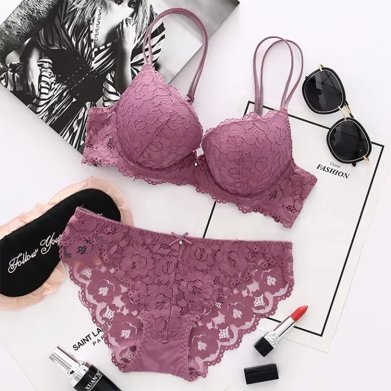 Lace-Gathered-Sexy-Bra-and-Panty-Bra-and-Panty-Sets-Womens-Underwear
