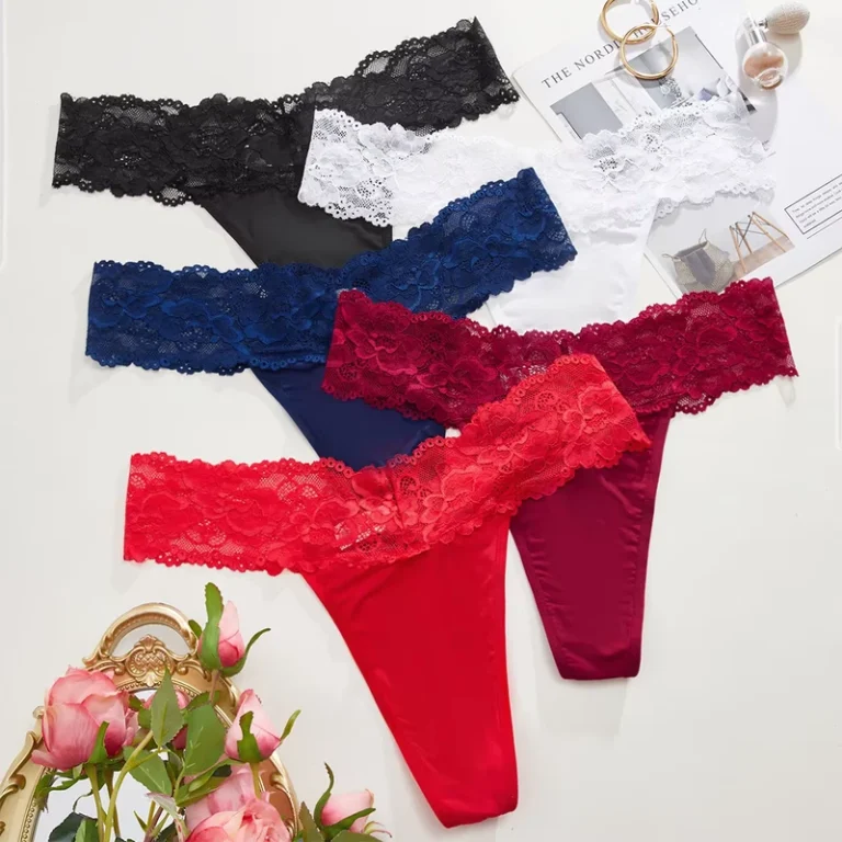 Ladies-Plus-Size-T-back-Underwear-Multi-Colored-Breathable-Satin-Silk-Comfortable-Lace-Sexy-Womens-Panties-Thongs