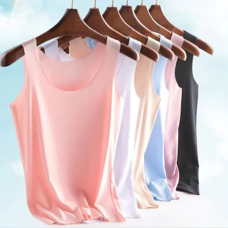 Ladies-Summer-Wear-Ice-Silk-Seamless-Slimming-Solid-Color-Sleeveless-Modal-Camisole-Tank-Tops-Vest