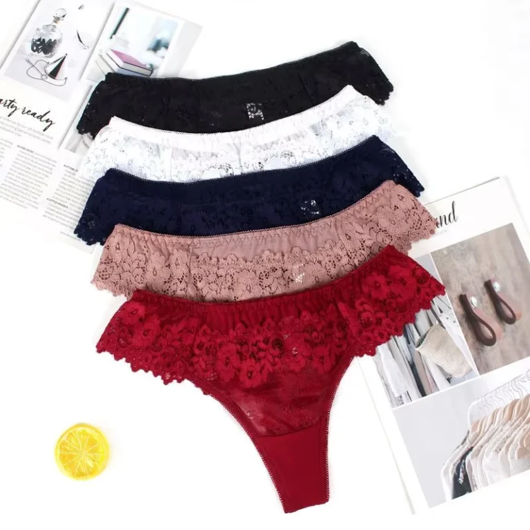 Low-waisted-Plus-Size-Women-Briefs-Seamless-Tights-Sexy-Lace-Seamless-Thong