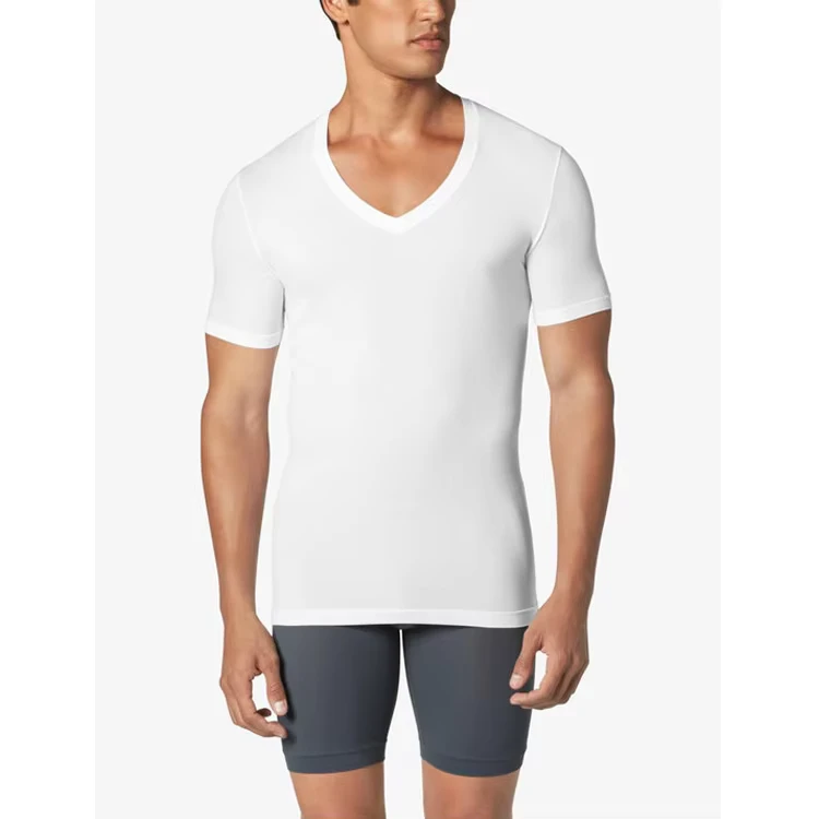 MS-Men-White-Undershirt-Soft-Bamboo-Fiber-Cotton-Sport-UnderShirt