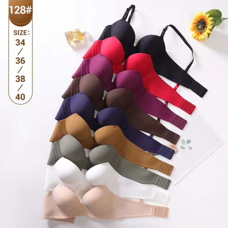 Medium-Thickness-Bra-With-Gathering-Effect-and-Three-Row-Buckle-Design-Available-in-Multiple-Colors-for-You-to-Choose-From