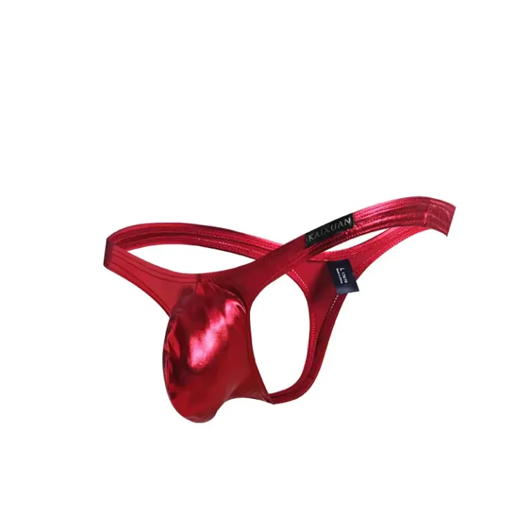 Men-Low-Rise-Faux-Leather-Sexy-Thongs-Uplift-Crotch-Butt-Lifting-Erotic-Underwear