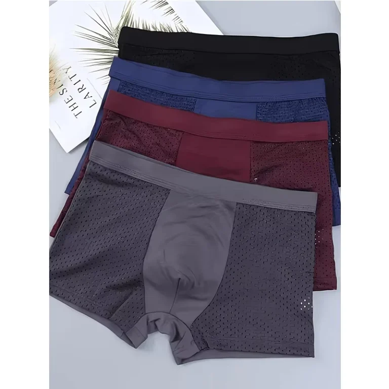 Mens-Boxers-Cotton-Comfortable-Breathable-Mid-Waist-Underwear-Plus-Size-Multi-Color-High-Quality
