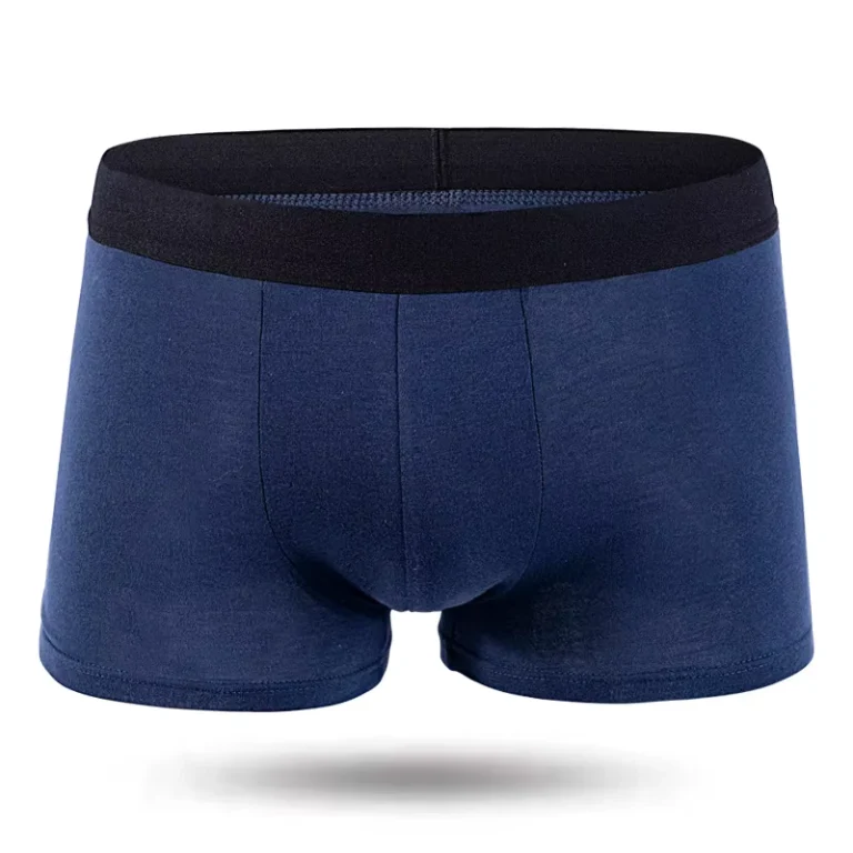 Mens-Classic-Solid-Stretch-Knitted-Waist-Logo-Boxer-Briefs-Polyester-Seamless-Underwear
