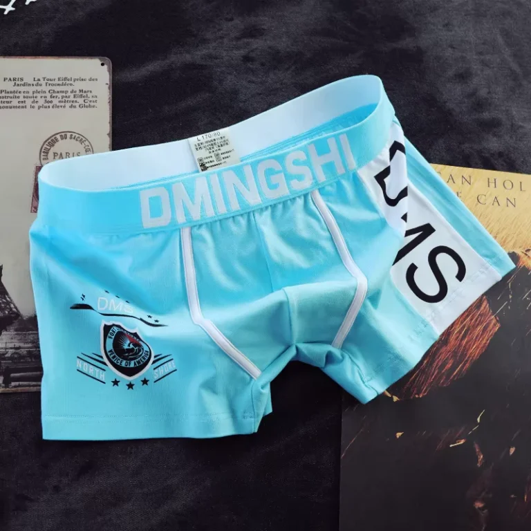 Mens-Cotton-Middle-Waist-Boxer-Underwear-Breathable-Mid-Rise-Pattern