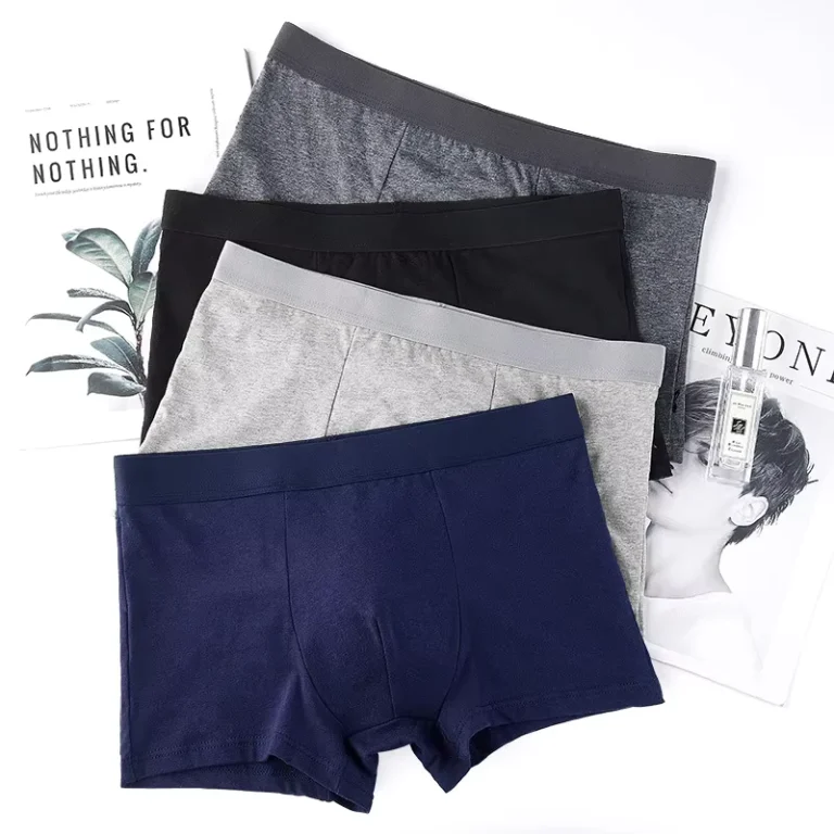 Mens-Cotton-Plus-Size-Boxer-Briefs-Summer-Breathable-Antibacterial-Mid-Rise-Underwear-ODM-Quick-drying-Larger-Sizes