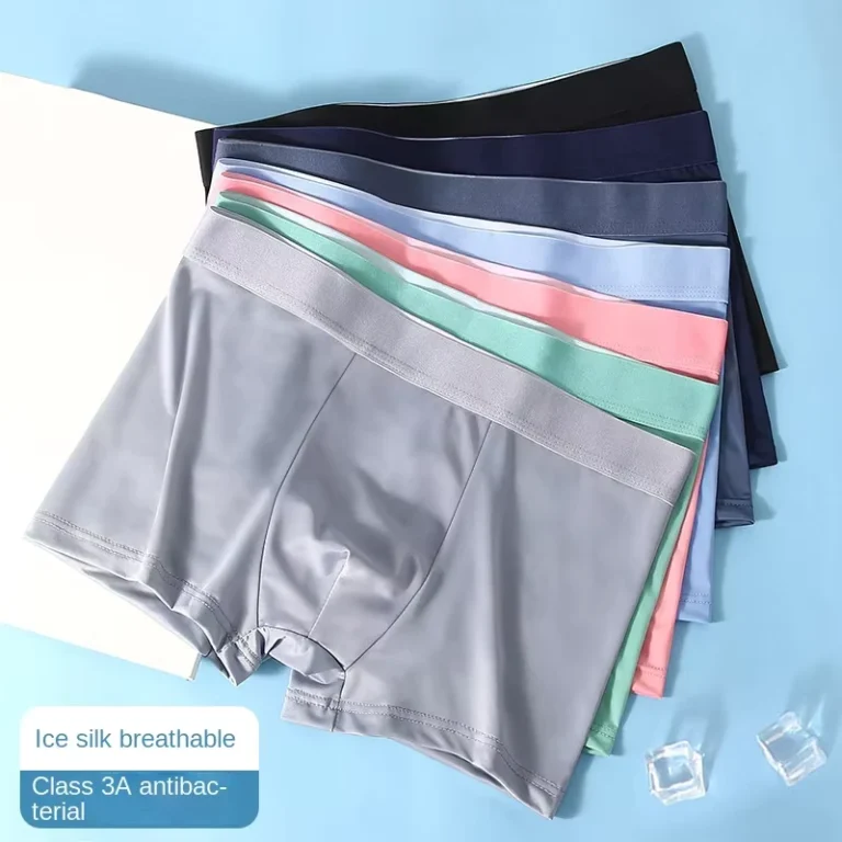 Mens-Ice-Silk-Summer-Underwear-Cool-Breathable-Boxer-Briefs-Plus-Size-Sports-Free