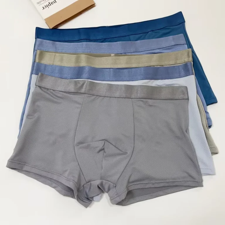 Mens-Ice-Underwear-Comfortable-Breathable-Mid-Waist-Boxers