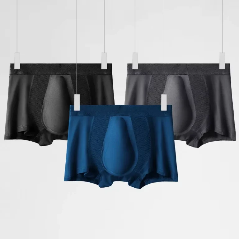 Mens-Mid-Rise-Boxer-Shorts-3DU-Convex-Pocket-Youth-Sports-Comfortable-Breathable-Mesh-Pants-with-Antimicrobial-Logo-on-Waist