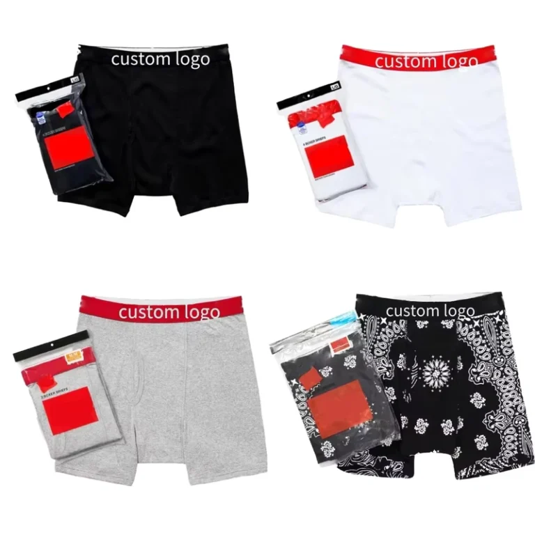 Mens-Mid-Rise-Boxer-Shorts-Cotton-Spandex-Breathable-Plus-Size-Panties-with-Logo-on-Waist