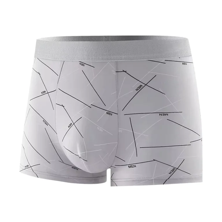 Mens-Mid-Rise-Knitted-Boxer-Shorts-New-Explosion-Plus-Size-Youth-Mid-Waist-Underwear-with-Logo-on-Waist-Breathable-Feature
