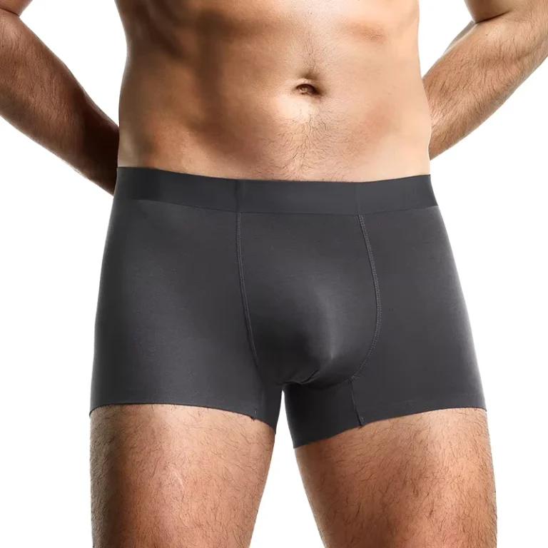Mens-Mid-Rise-Seamless-Sports-Underwear-Breathable-Antibacterial-Boxer-Briefs-XL-Silk-Logo-Striped-Direct-Factory