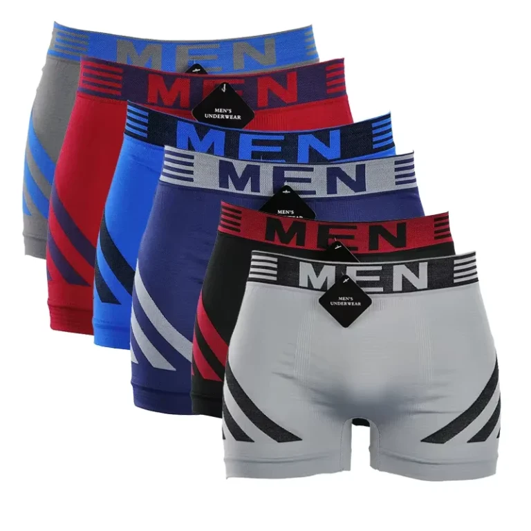 Mens-Mid-Rise-Underwear-Quality-Polyamide-Seamless-Elastic-Breathable-Boxer-Briefs-Classic-Striped-Pattern-Tagless-Knitted