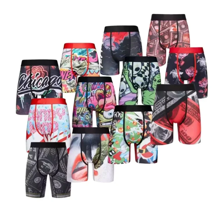 Mens-Mid-Rise-Waist-Knitted-Sports-Underwear-Cartoon-Print-Quick-Drying-Breathable-Boxer-Briefs-Extended-Length-Fitness