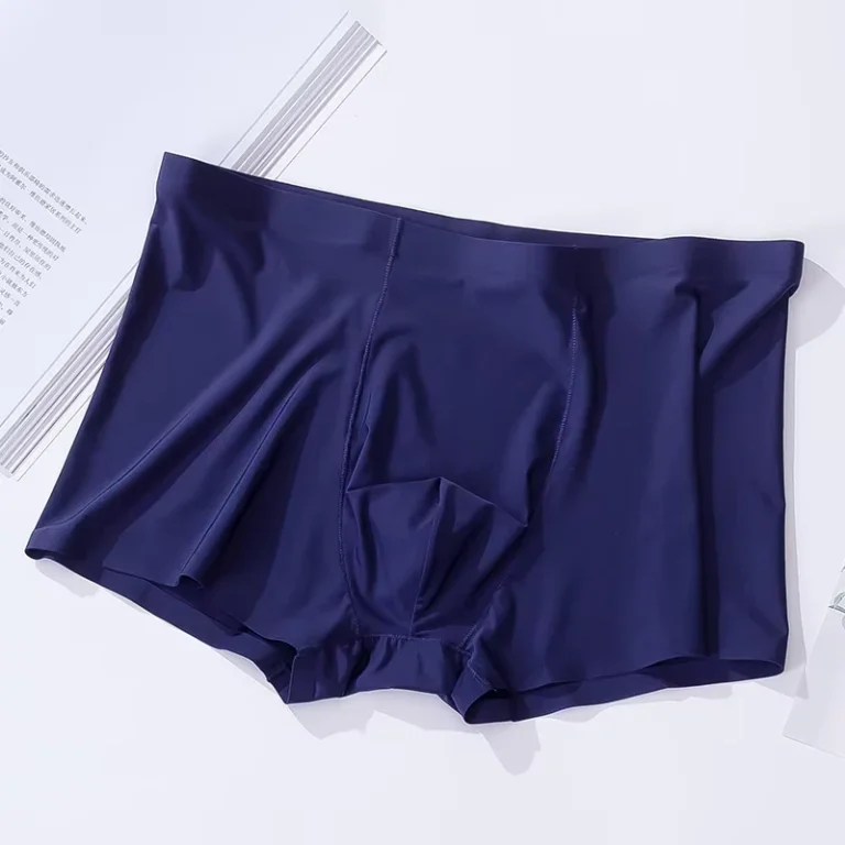 Mens-Seamless-Plus-Size-Mid-Rise-Knitted-Breathable-Eco-Friendly-Quick-Dry-Ice-Silk-Boxer-Briefs-Underwear