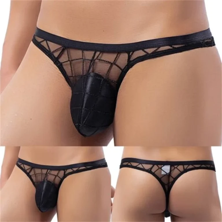 Mens-Sexy-Lace-Thong-G-String-Briefs-Sissy-Pouch-Panties-Bikini-Underwear-Lingerie-Eco-Friendly-XXL
