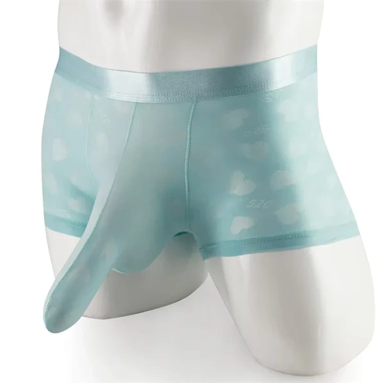 Mens-Silky-Pouch-Boxer-Briefs-XXL-US-Jacquard-Sexy-Elephant-Trunks-Underpants-Thongs-Breathable-Nylon-Spandex-Knitted-Waist
