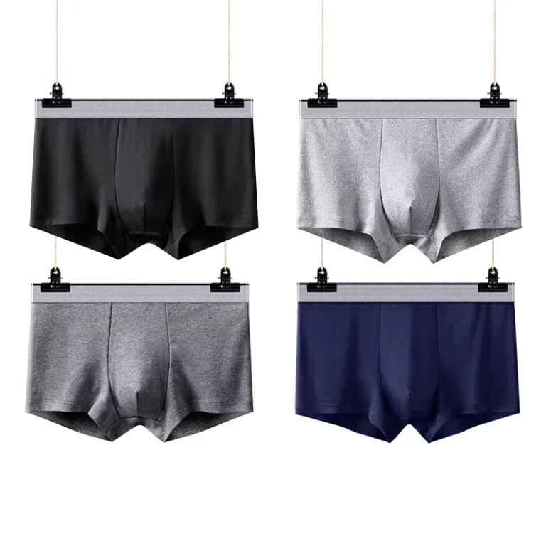 Mens-Solid-Polyester-Breathable-Boxer-Man-Underwear