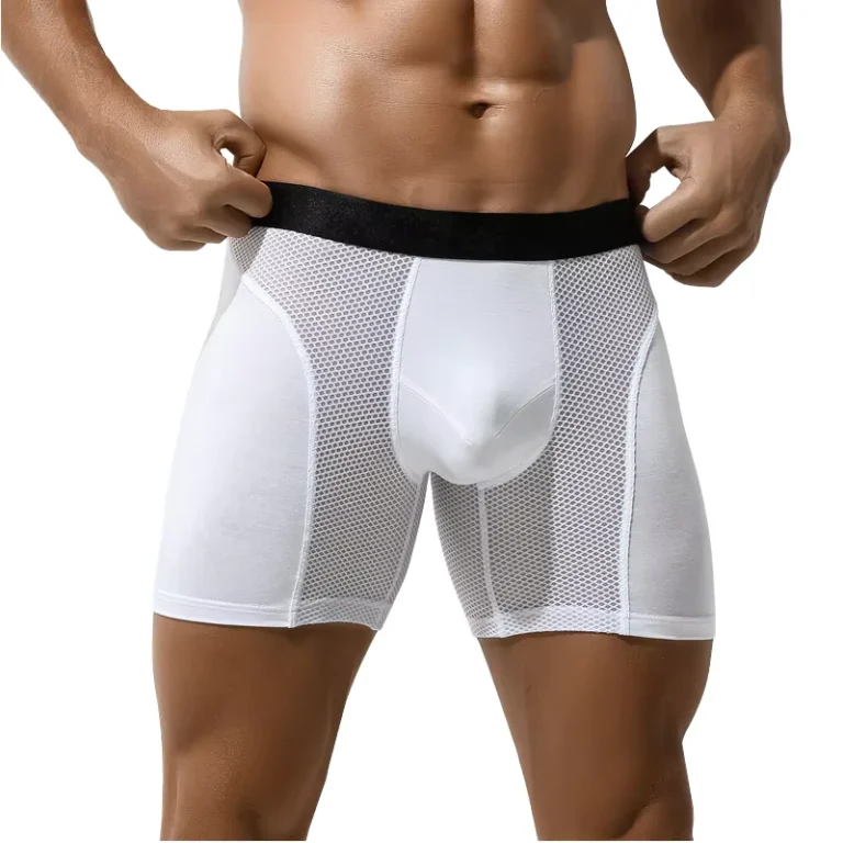Mens-Sport-Underwear-Long-Leg-Anti-Chafing-Extended-Boxer-Briefs-Double-Layer-Knitted-Mesh-Gusset-Breathable-Quick-Dry-Adult