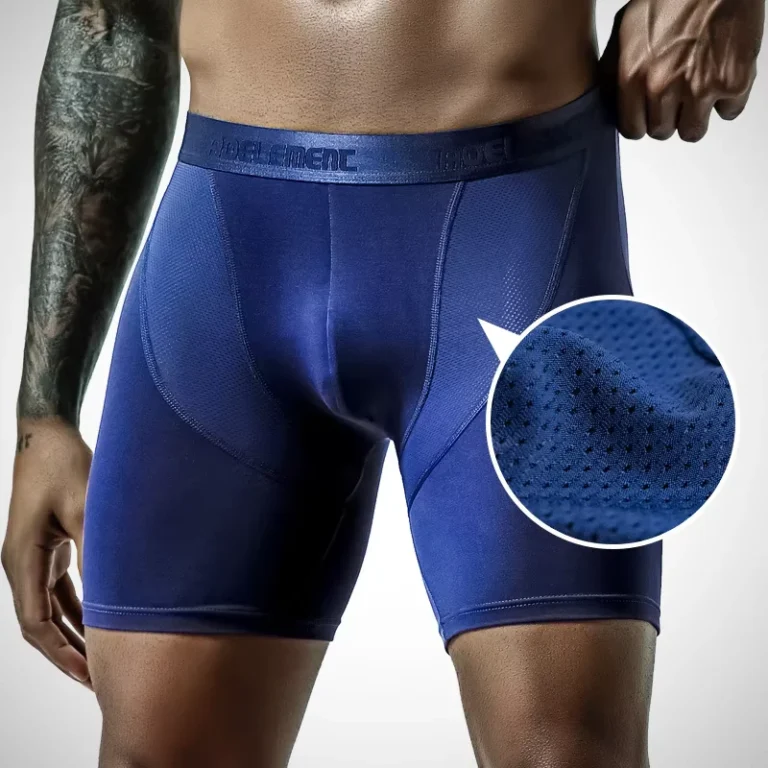 Mens-Sports-Boxer-Briefs-Breathable-Anti-Wear-Leg-Underwear-Long-Leg-Mid-Waist-Tight-Extended-Mid-Rise-for-Running-Fitness