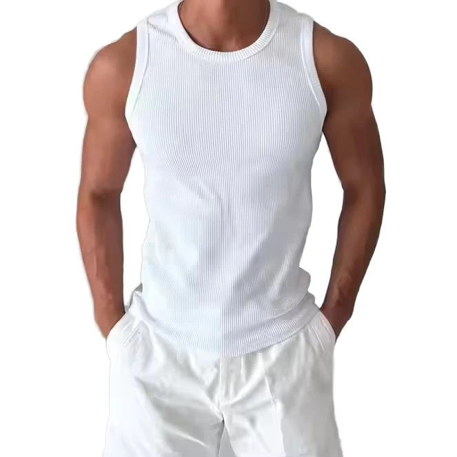 Mens-Trendy-Ribbed-Cotton-Tank-Top-Casual-Knitted-Undershirt-for-Sports-Fitness-Gym-Base-Layer-Breathable-Elastic-Knitted-Vest