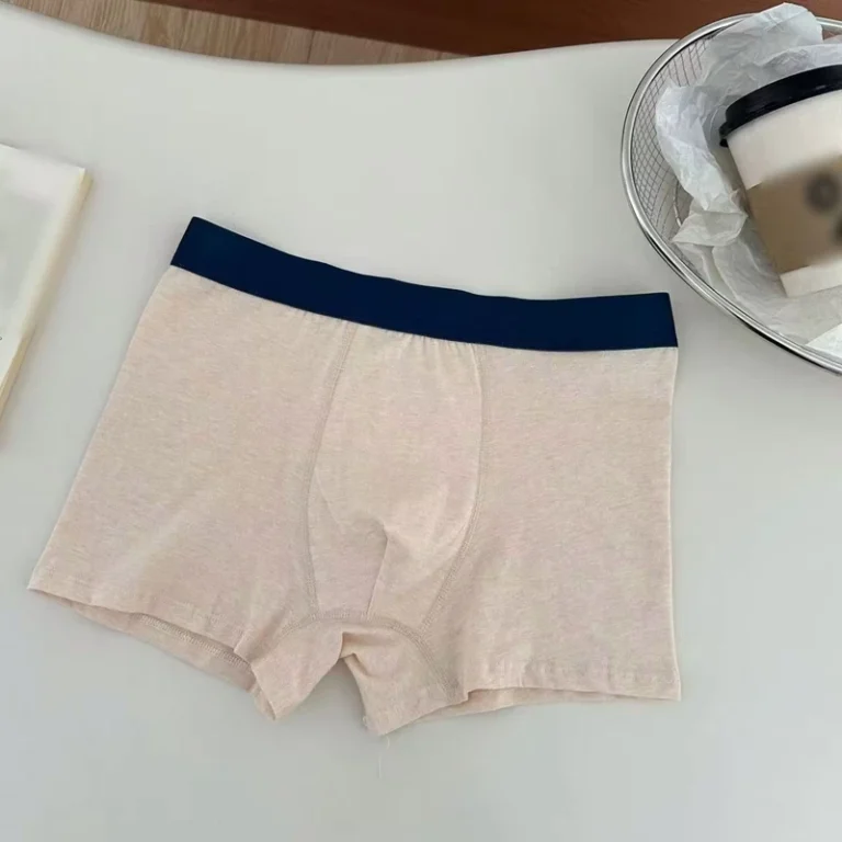 Mens-Underwear-Antibacterial-Cotton-Breathable-Mesh-Bottom-Crotch-Flat-angle-Underwear-Waist-Boxer-Briefs