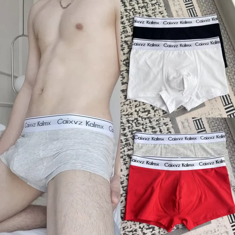 Mens-Underwear-Cotton-Boxers-Mid-rise-Boxers-Sports-Breathable-Sexy-Four-Seasons-Men