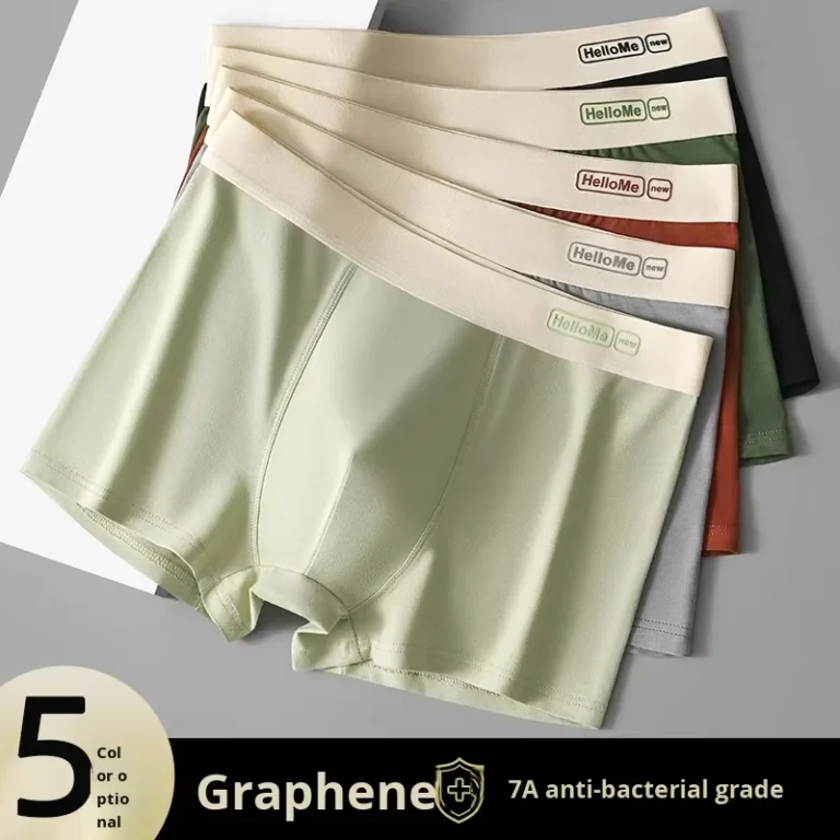 Mens-Underwear-Cotton-Polyester-Fiber-Woven-Boxer-Briefs-Trendy-Four-Corner-Shorts-Thin-Autumn-Winter-Youth-Underpants