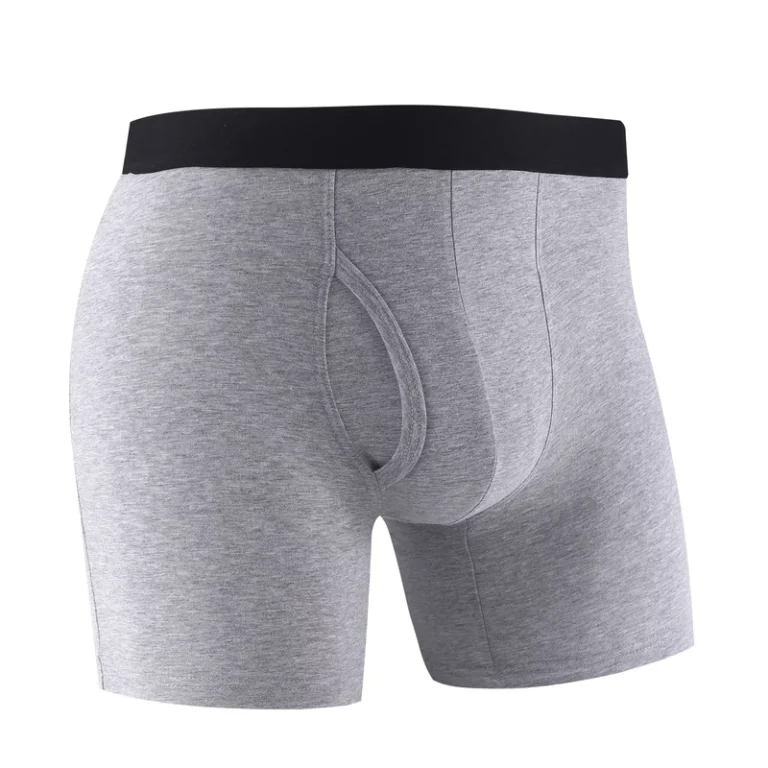 Mens-Underwear-Solid-Color-Logo-Pattern-Boxers-for-Men-Cotton