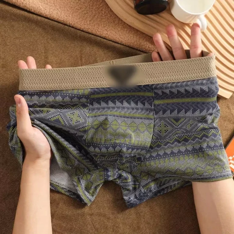 Mens-Underwear-of-National-Style-Cotton-Plain-Briefs-Mens-Sports-Retro-Printed-Boxer-Briefs