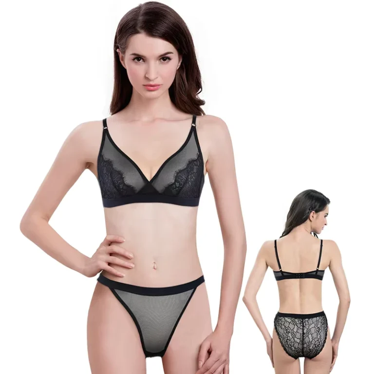 Mesh-Fabric-Bra-Girls-Underwears-Women-Bra-Sexy-Lingerie-Sets-Bra-Brief-Sets