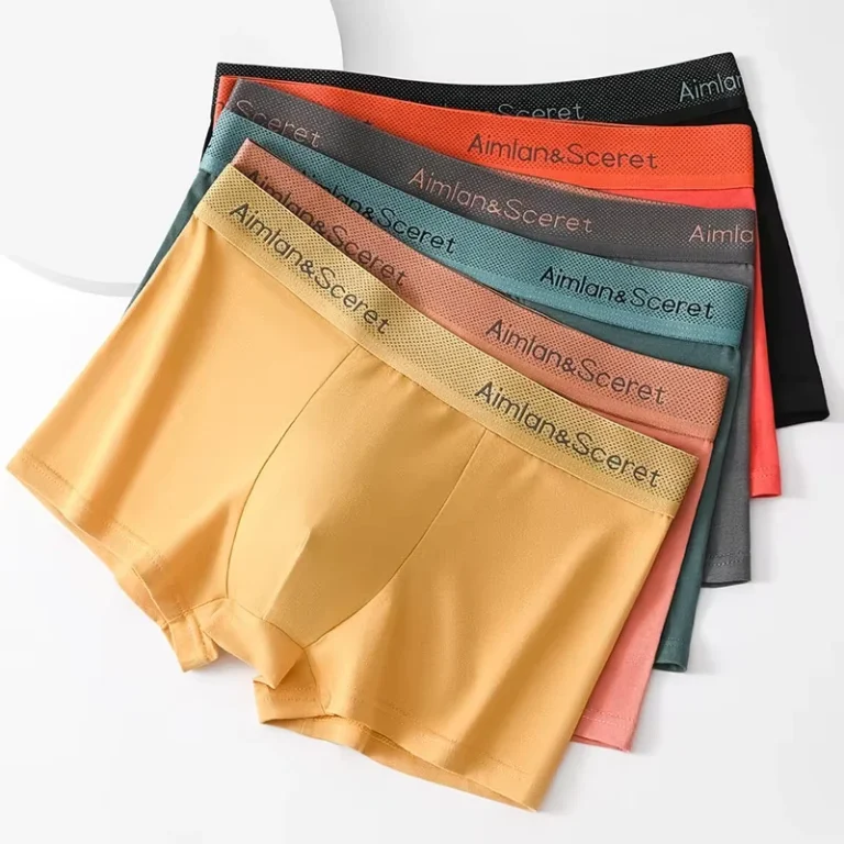Mid-Rise-Knitted-Boxer-Briefs-Thin-Soft-Breathable-Comfortable-Mens-Underwear