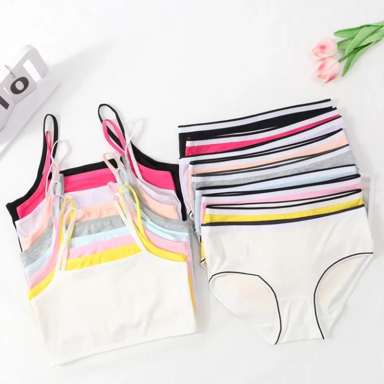 Middle-School-Children-Girls-Developmental-Vest-Moisture-Wicking-Cotton-Tube-Top-Underwear-Set