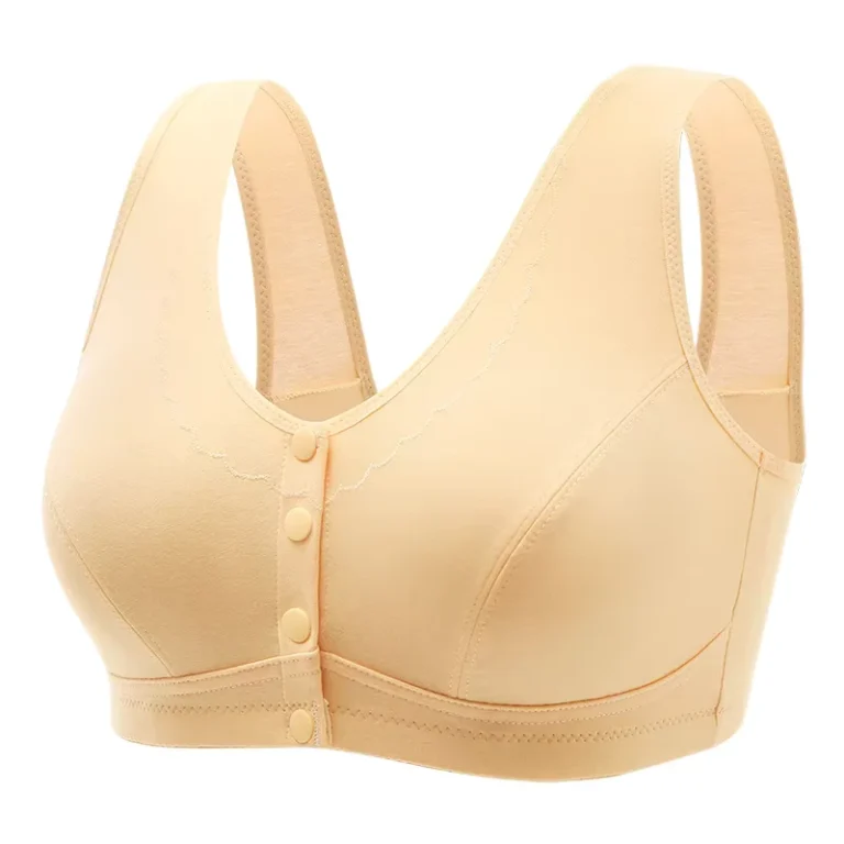 Middle-aged-and-Elderly-Underwear-Womens-Underwear-Thin-Cotton-Sponge-free-Full-Cup-Front-Snap-button-Stock-Bra