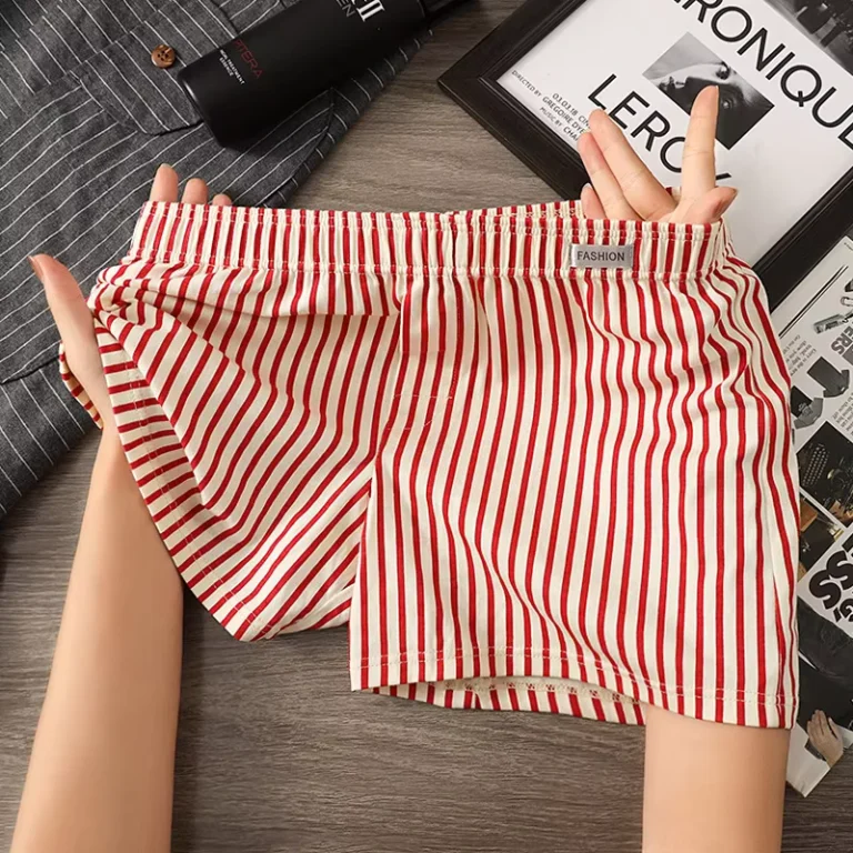 Minimalist-Style-Skin-Friendly-Bulk-100-Cotton-Mid-Rise-ODM-Loose-Knitted-Boxer-Shorts-Striped-Sleep