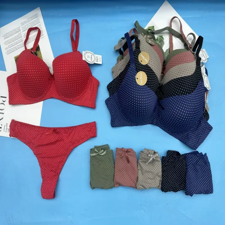 Model-YWB108-Size-40-46-D-Cup-Everyday-Style-Adults-Brief-Underwear-Back-Closure-Thong-Panty-Bra-Set