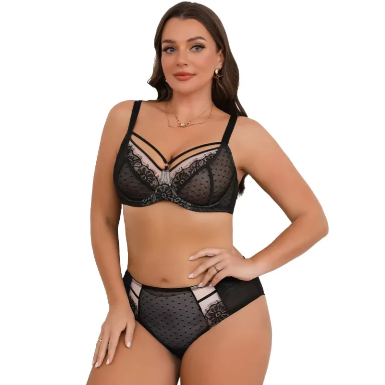 New-Arrival-Plus-Size-Bra-Big-Cup-Transparent-Mesh-Bra-Set-Sexy-Breathable-Push-up-Underwear-Set-for-Women