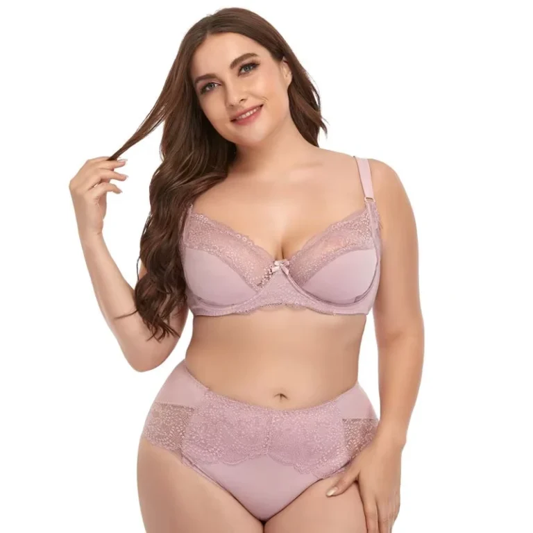New-D-Cup-Big-Size-Thin-Pad-Wired-Bra-Brief-Set