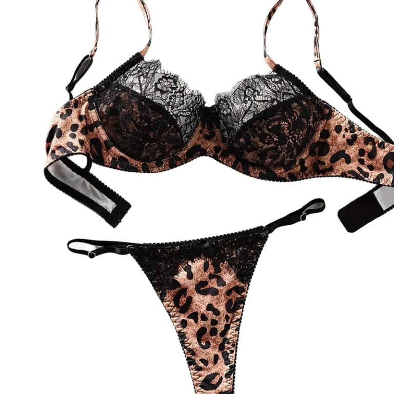 New-Design-Lace-Leopard-Pattern-Womens-ODM-Embroidery-Combo-Sexy-Lingerie-Underwear-Set-Perspective-Temptation-Bra