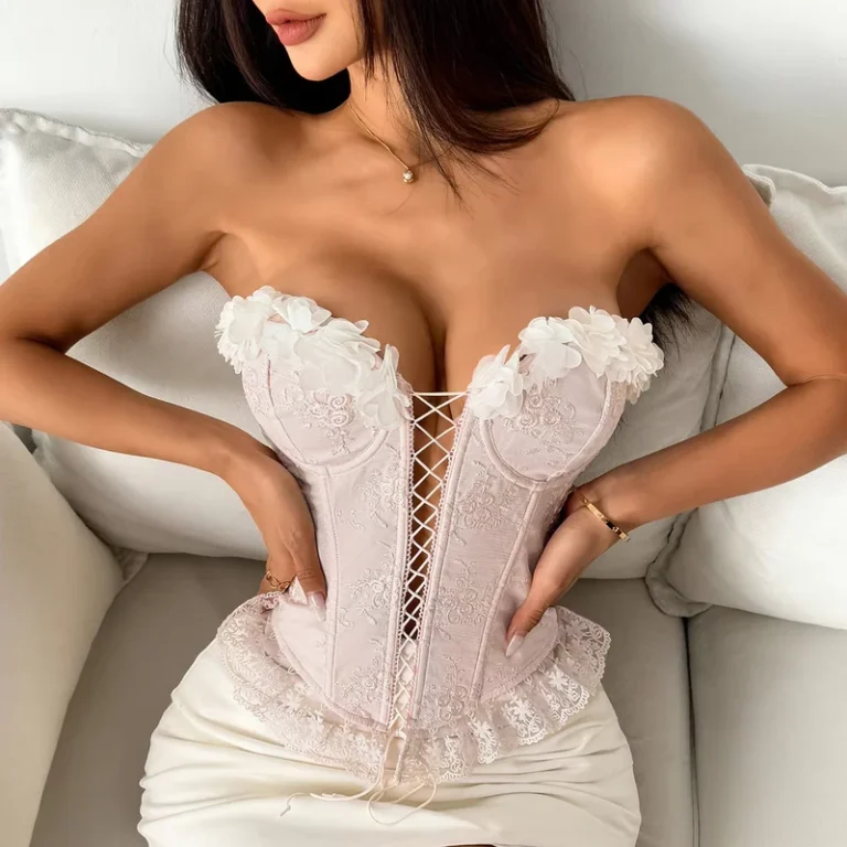 New-Embroidered-Floral-Lace-Corset-Vest-Sexy-Handmade-Boned-Bustier-with-Adjustable-Ties-Top-1